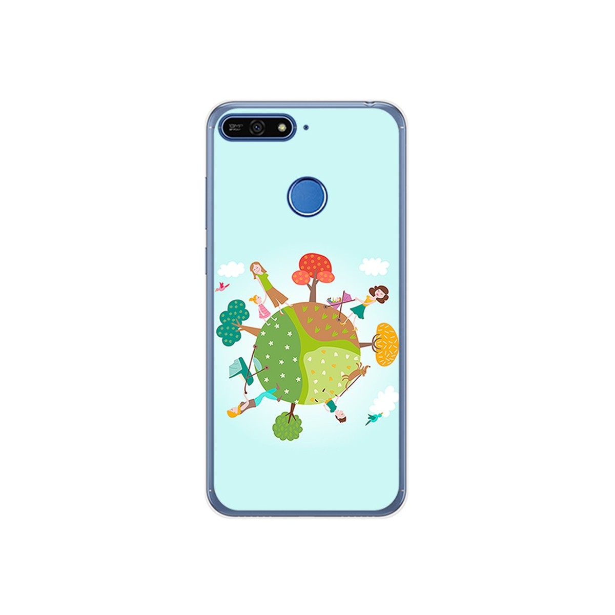 Funda Gel Tpu para Huawei Honor 7A / Y6 2018 Diseño Familia Dibujos