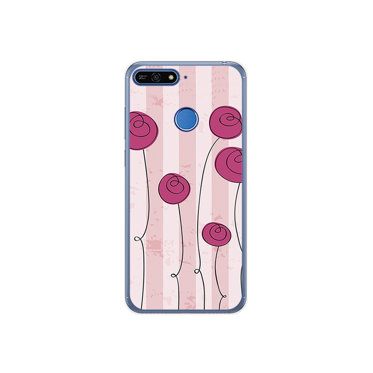 Funda Gel Tpu para Huawei Honor 7A / Y6 2018 Diseño Flores Vintage Dibujos
