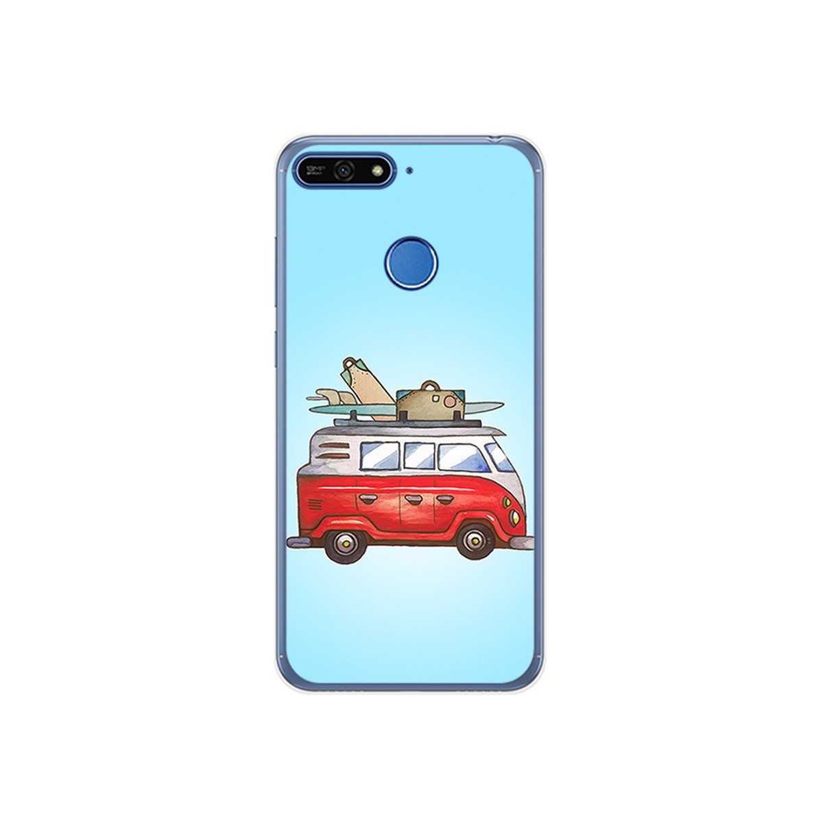 Funda Gel Tpu para Huawei Honor 7A / Y6 2018 Diseño Furgoneta Dibujos