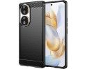 Funda Gel Tpu Tipo Carbon Negra para Huawei Honor 90 5G