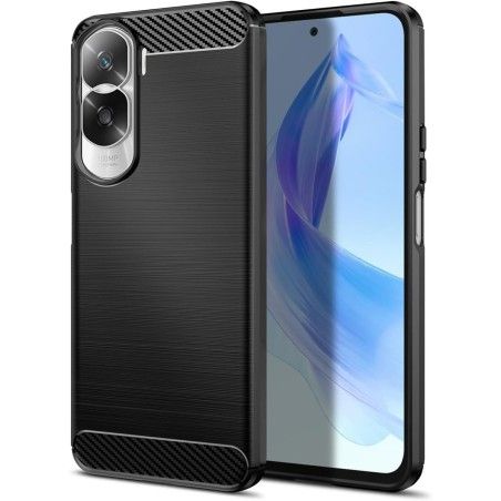 Funda Gel Tpu Tipo Carbon Negra para Huawei Honor 90 lite 5G