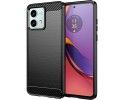 Funda Gel Tpu Tipo Carbon Negra para Motorola Moto G84 5G
