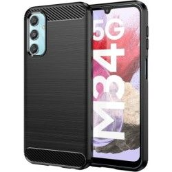 Funda Gel Tpu Tipo Carbon Negra para Samsung Galaxy M34 5G