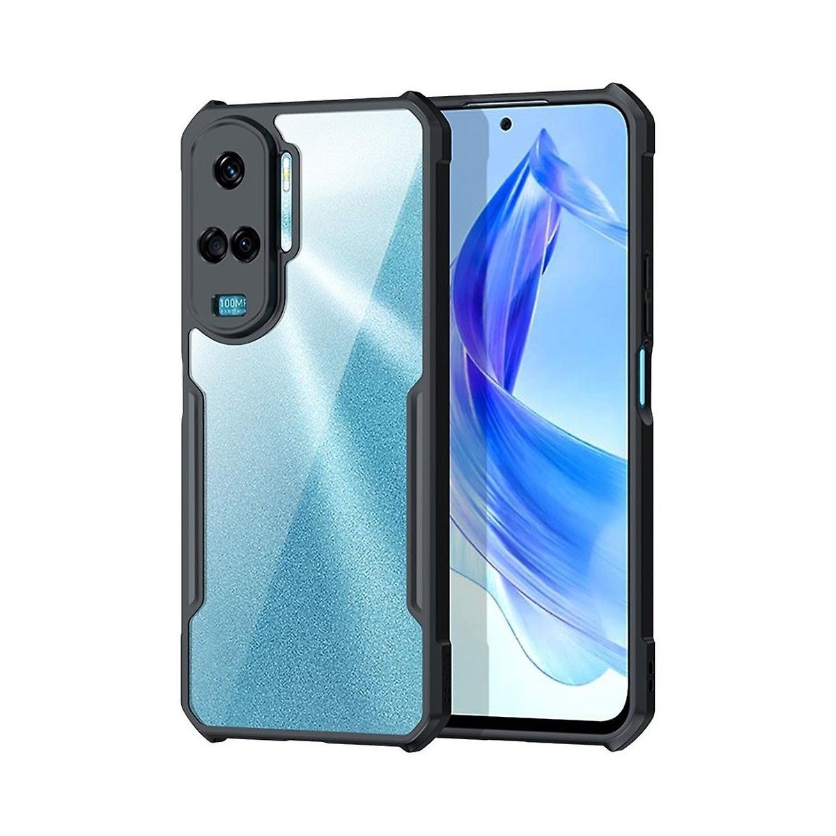 Funda Transparente Reforzada con Borde Negro para Huawei Honor 90 lite 5G