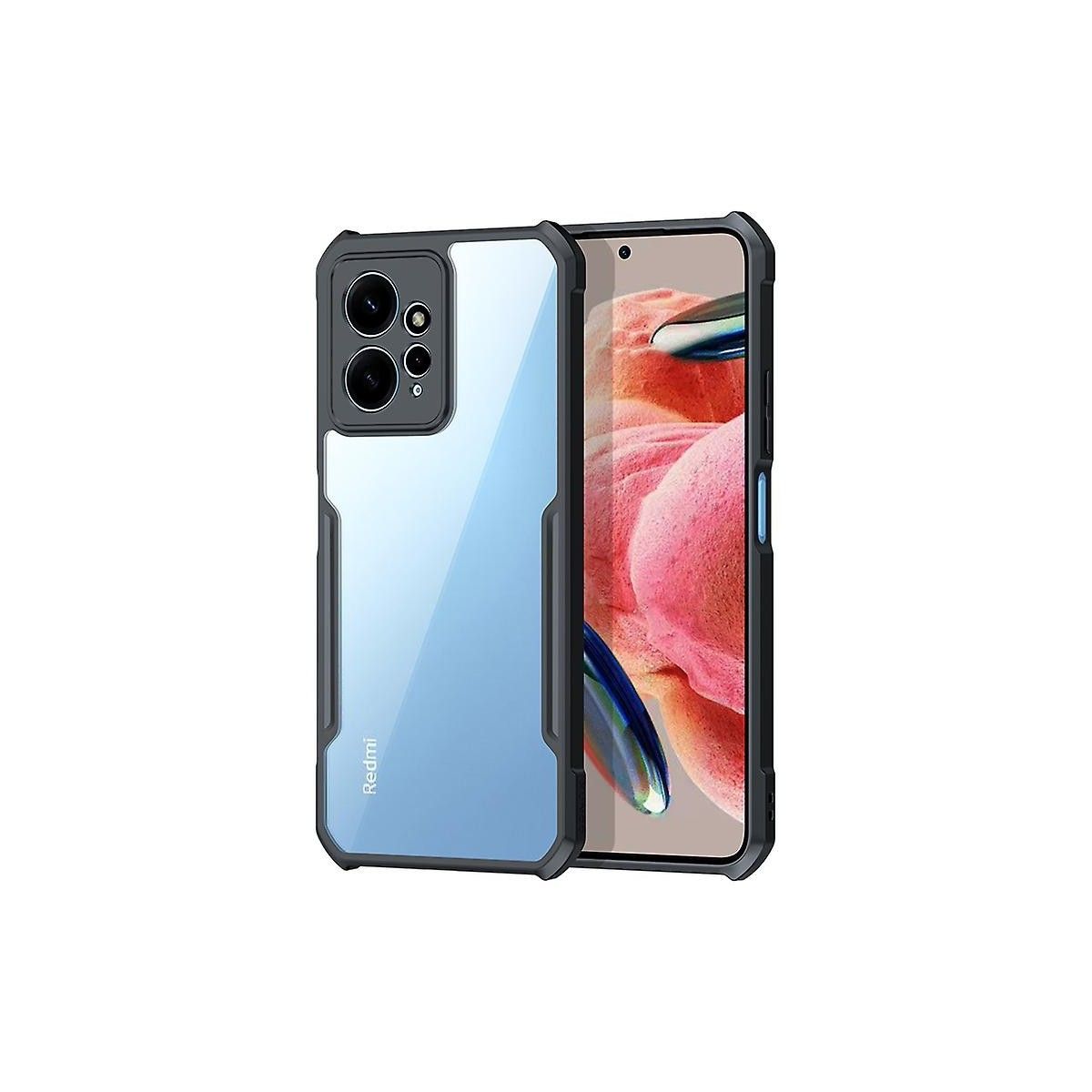 Funda Transparente Reforzada con Borde Negro para Xiaomi Redmi Note 12 4G