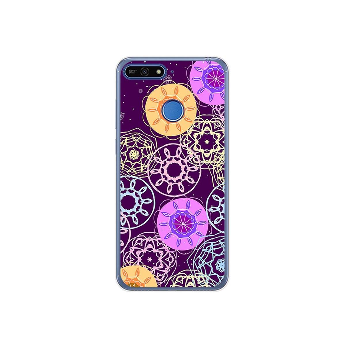 Funda Gel Tpu para Huawei Honor 7A / Y6 2018 Diseño Radial Dibujos