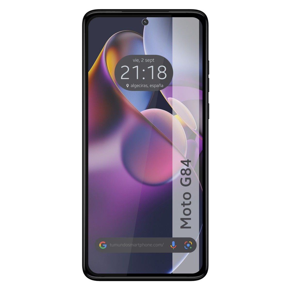 Protector Cristal Templado Completo 5D Full Glue Negro para Motorola Moto G84 5G Vidrio