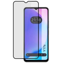 Protector Cristal Templado Completo 5D Full Glue Negro para Vivo Y17s Vidrio