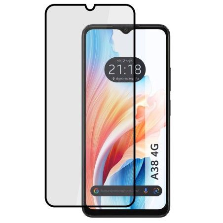 Protector Cristal Templado Completo 5D Full Glue Negro para Oppo A38 4G Vidrio