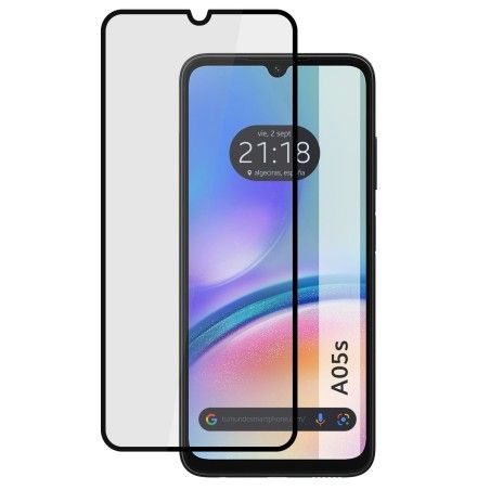 Protector Cristal Templado Completo 5D Full Glue Negro para Samsung Galaxy A05s Vidrio