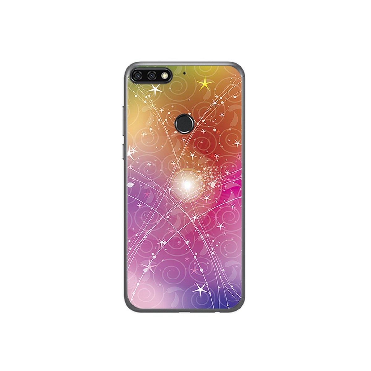 Funda Gel Tpu para Huawei Honor 7C / Y7 2018 Diseño Abstracto Dibujos