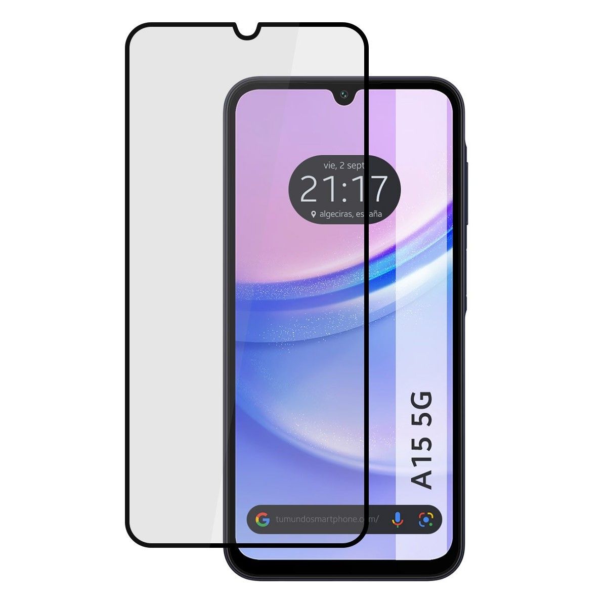 Protector Cristal Templado Completo 5D Full Glue Negro para Samsung Galaxy A15 4G / 5G Vidrio