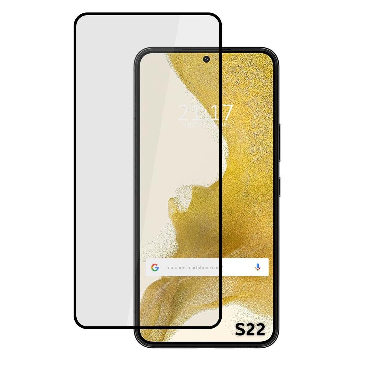 Protector Cristal Templado Completo 5D Full Glue Negro para Samsung Galaxy S22 5G Vidrio