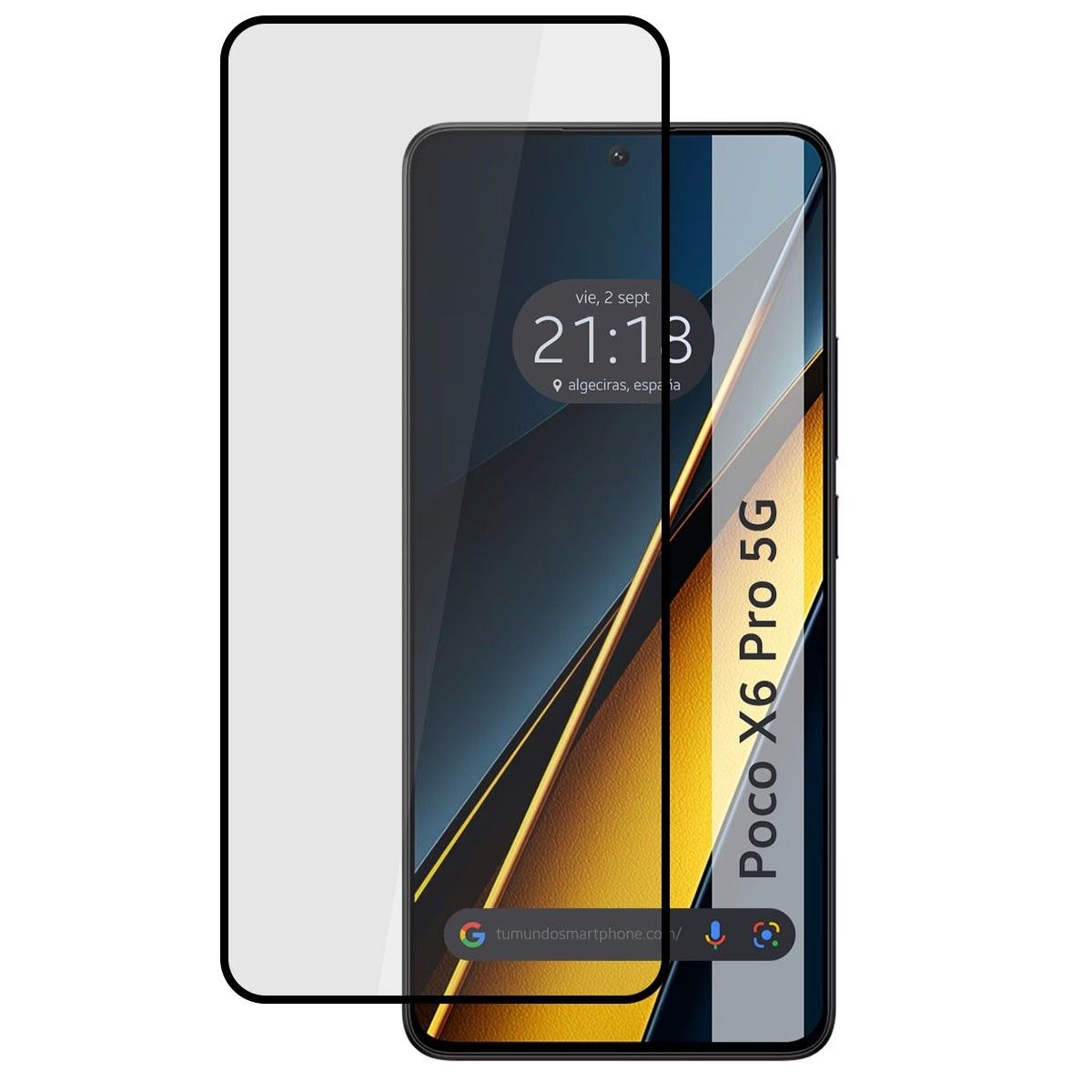 Protector Cristal Templado Completo 5D Full Glue Negro para Xiaomi Poco X6 Pro 5G Vidrio