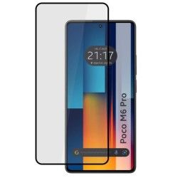 Protector Cristal Templado Completo 5D Full Glue Negro para Xiaomi Poco M6 Pro 4G Vidrio