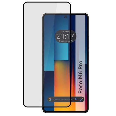Protector Cristal Templado Completo 5D Full Glue Negro para Xiaomi Poco M6 Pro 4G Vidrio