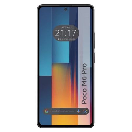 Protector Cristal Templado Completo 5D Full Glue Negro para Xiaomi Poco M6 Pro 4G Vidrio