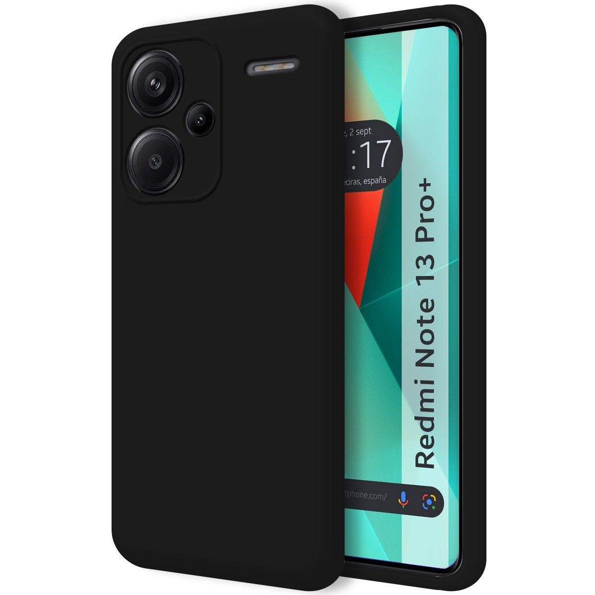 Funda Silicona Líquida Ultra Suave para Xiaomi Redmi Note 13 Pro+ Plus 5G color Negra