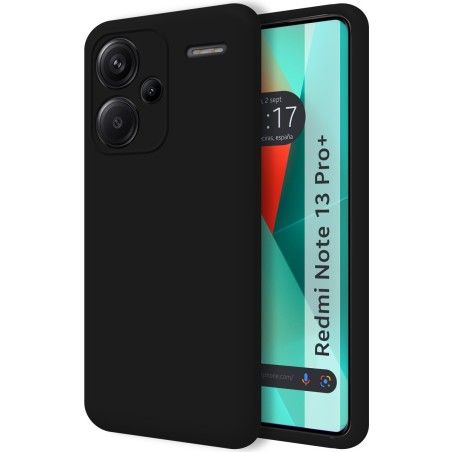 Funda Silicona Líquida Ultra Suave para Xiaomi Redmi Note 13 Pro+ Plus 5G color Negra