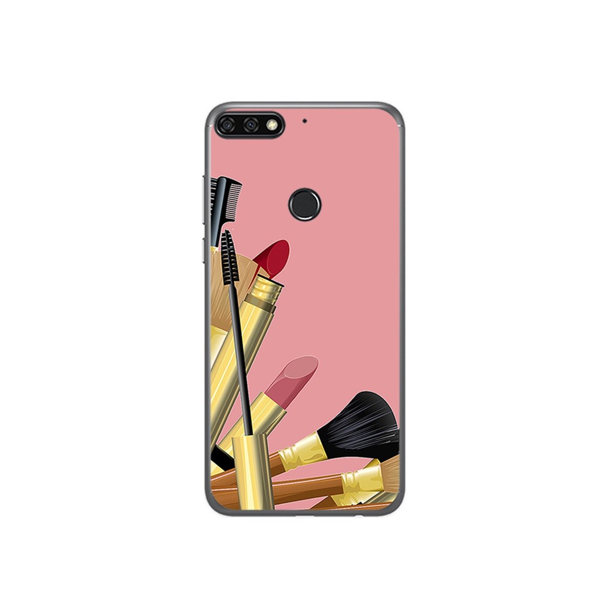 Funda Gel Tpu para Huawei Honor 7C / Y7 2018 Diseño Brochas Dibujos