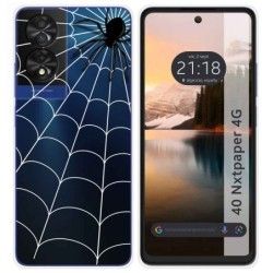 Funda Silicona Transparente para TCL 40 NXTPAPER diseño Araña Dibujos