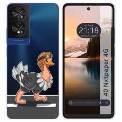 Funda Silicona Transparente para TCL 40 NXTPAPER diseño Avestruz Dibujos