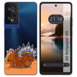 Funda Silicona Transparente para TCL 40 NXTPAPER diseño Bufalo Dibujos