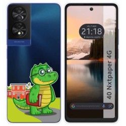 Funda Silicona Transparente para TCL 40 NXTPAPER diseño Coco Dibujos
