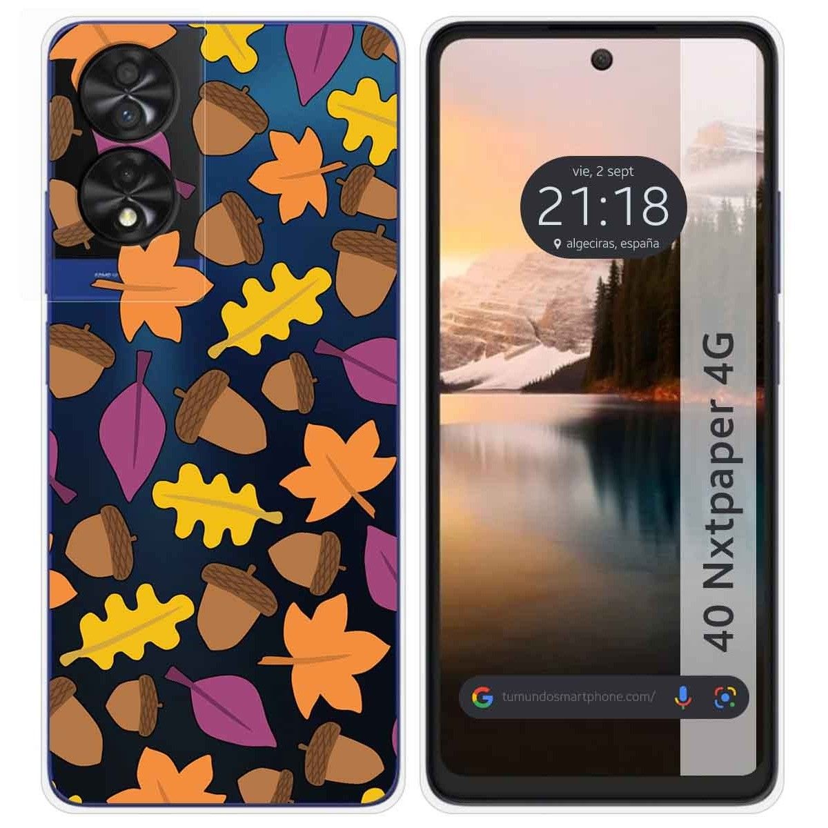 Funda Silicona Transparente para TCL 40 NXTPAPER diseño Otoño Dibujos