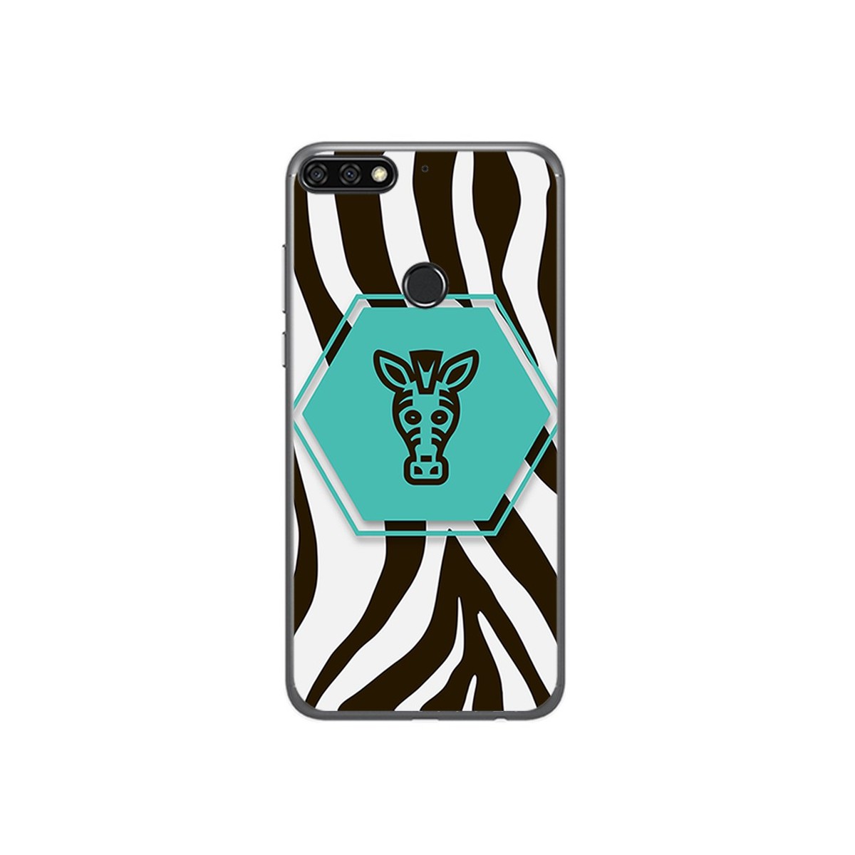 Funda Gel Tpu para Huawei Honor 7C / Y7 2018 Diseño Cebra Dibujos