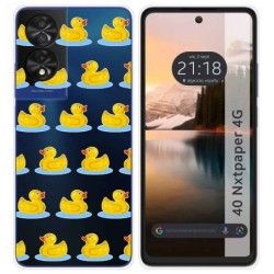 Funda Silicona Transparente para TCL 40 NXTPAPER diseño Pato Dibujos