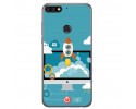 Funda Gel Tpu para Huawei Honor 7C / Y7 2018 Diseño Cohete Dibujos