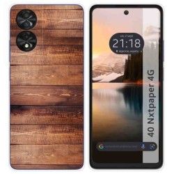 Funda Silicona para TCL 40 NXTPAPER diseño Madera 02 Dibujos