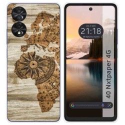 Funda Silicona para TCL 40 NXTPAPER diseño Madera 07 Dibujos