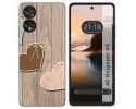Funda Silicona para TCL 40 NXTPAPER diseño Corazones Madera Dibujos