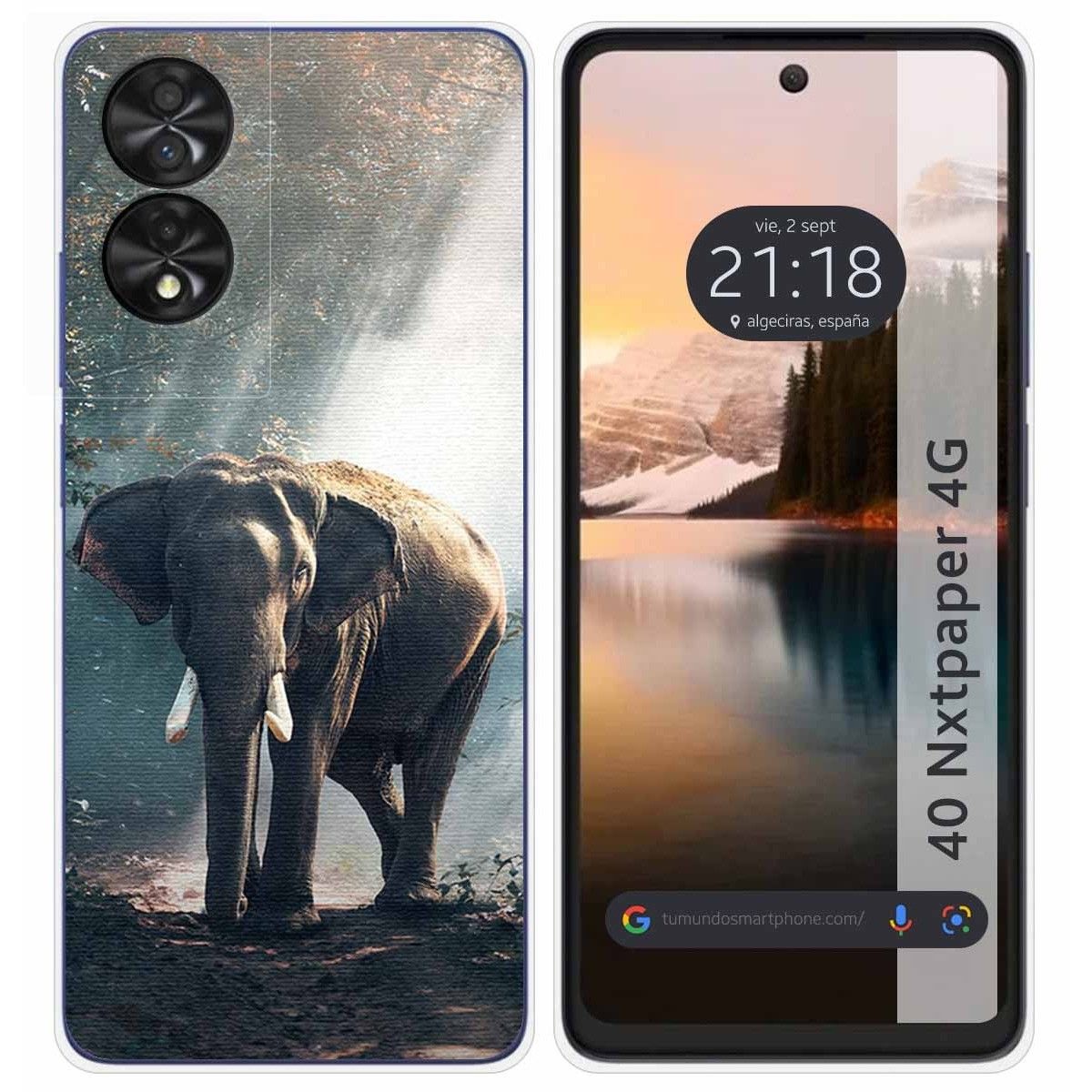 Funda Silicona para TCL 40 NXTPAPER diseño Elefante Dibujos