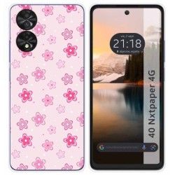 Funda Silicona para TCL 40 NXTPAPER diseño Flores Dibujos