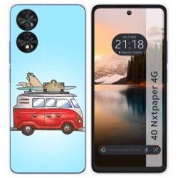 Funda Silicona para TCL 40 NXTPAPER diseño Furgoneta Dibujos