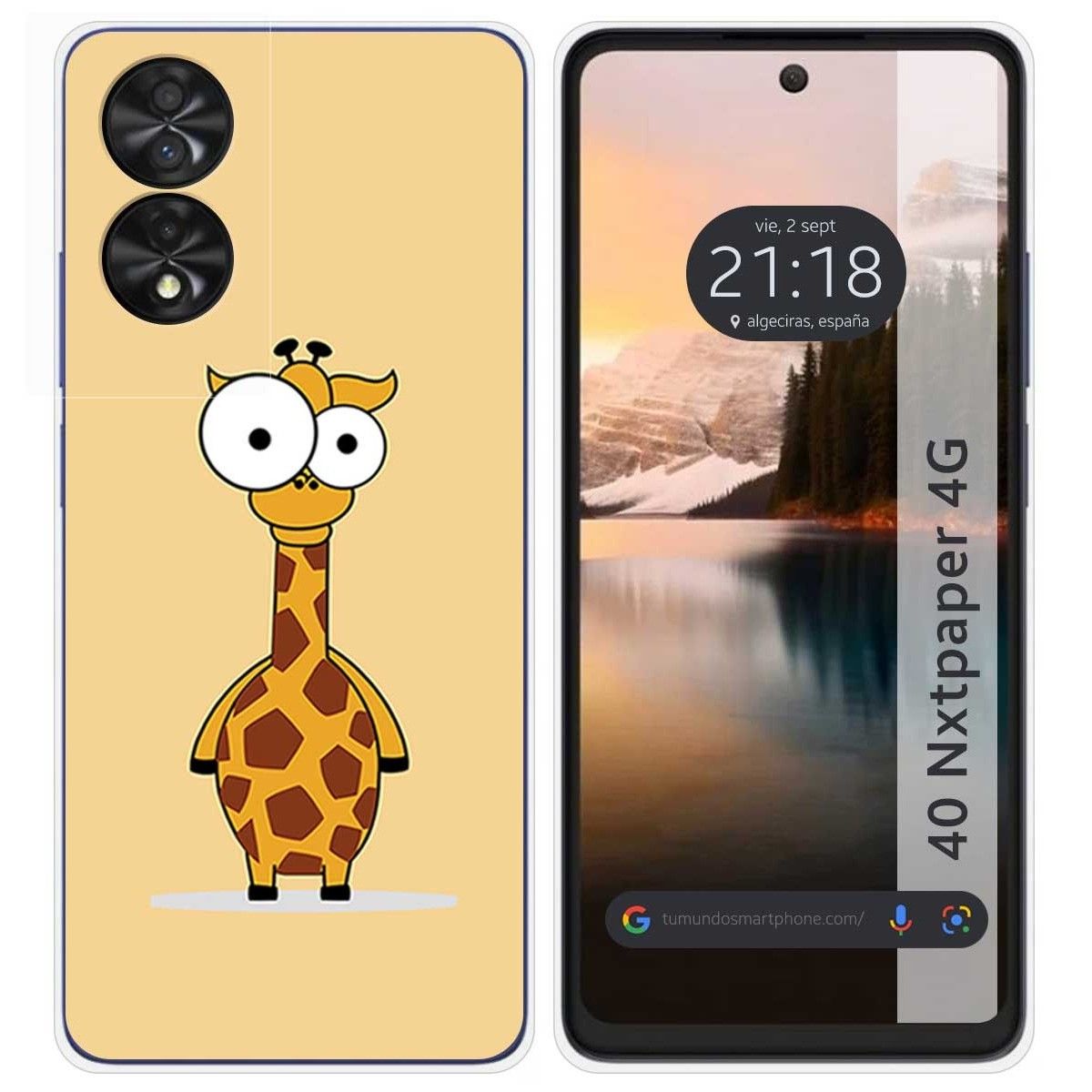 Funda Silicona para TCL 40 NXTPAPER diseño Jirafa Dibujos