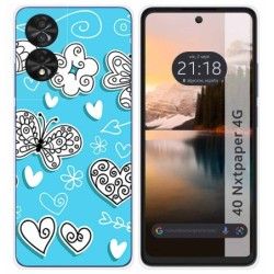 Funda Silicona para TCL 40 NXTPAPER diseño Mariposas Dibujos
