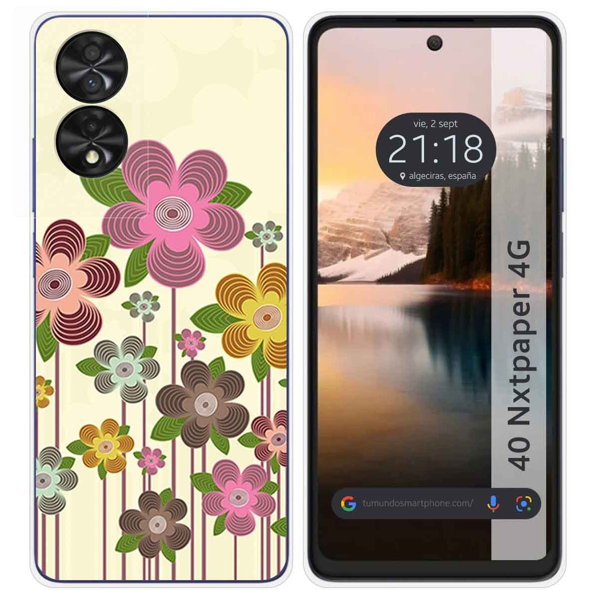 Funda Silicona para TCL 40 NXTPAPER diseño Primavera En Flor Dibujos