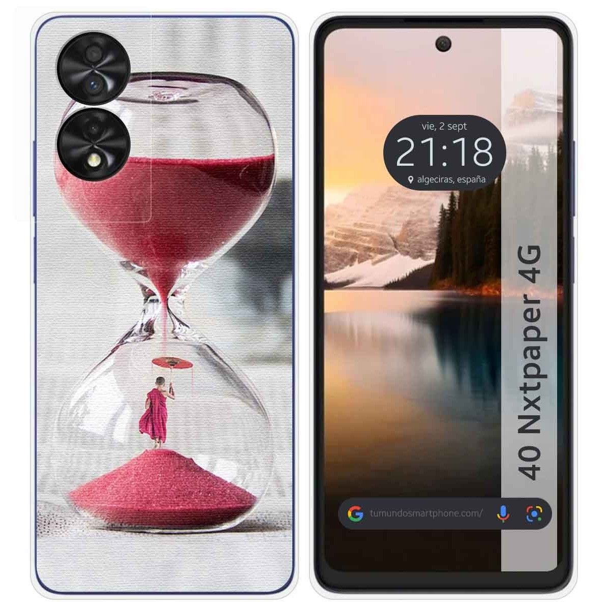 Funda Silicona para TCL 40 NXTPAPER diseño Reloj Dibujos