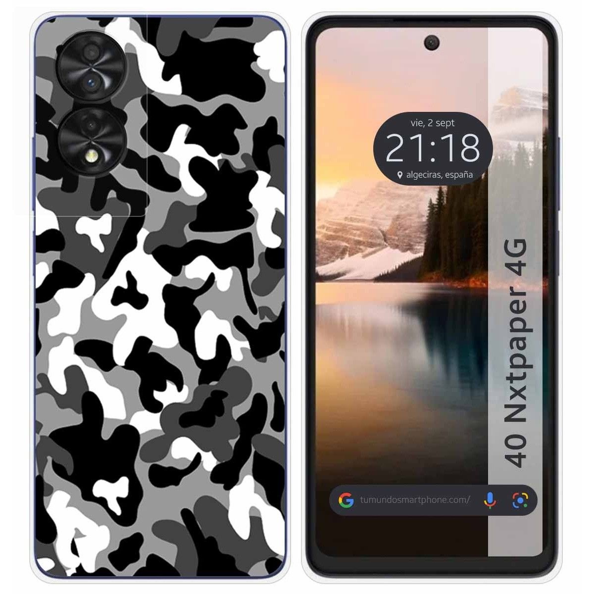 Funda Silicona para TCL 40 NXTPAPER diseño Snow Camuflaje Dibujos