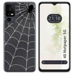 Funda Silicona Transparente para TCL 40 NXTPAPER 5G diseño Araña Dibujos