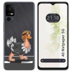 Funda Silicona Transparente para TCL 40 NXTPAPER 5G diseño Avestruz Dibujos
