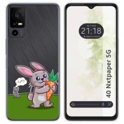 Funda Silicona Transparente para TCL 40 NXTPAPER 5G diseño Conejo Dibujos