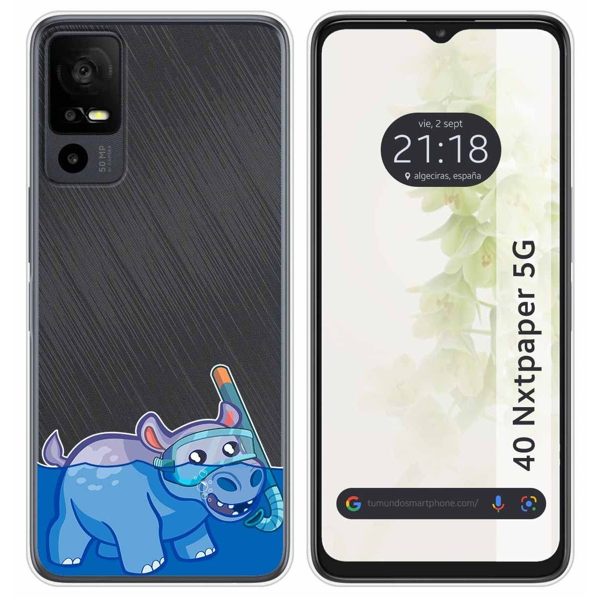 Funda Silicona Transparente para TCL 40 NXTPAPER 5G diseño Hipo Dibujos
