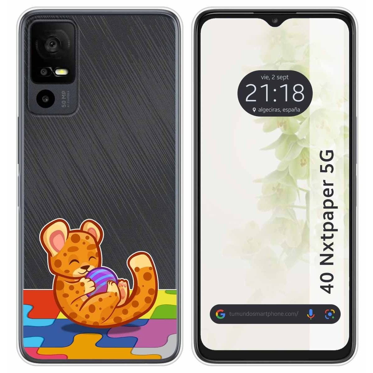 Funda Silicona Transparente para TCL 40 NXTPAPER 5G diseño Leopardo Dibujos