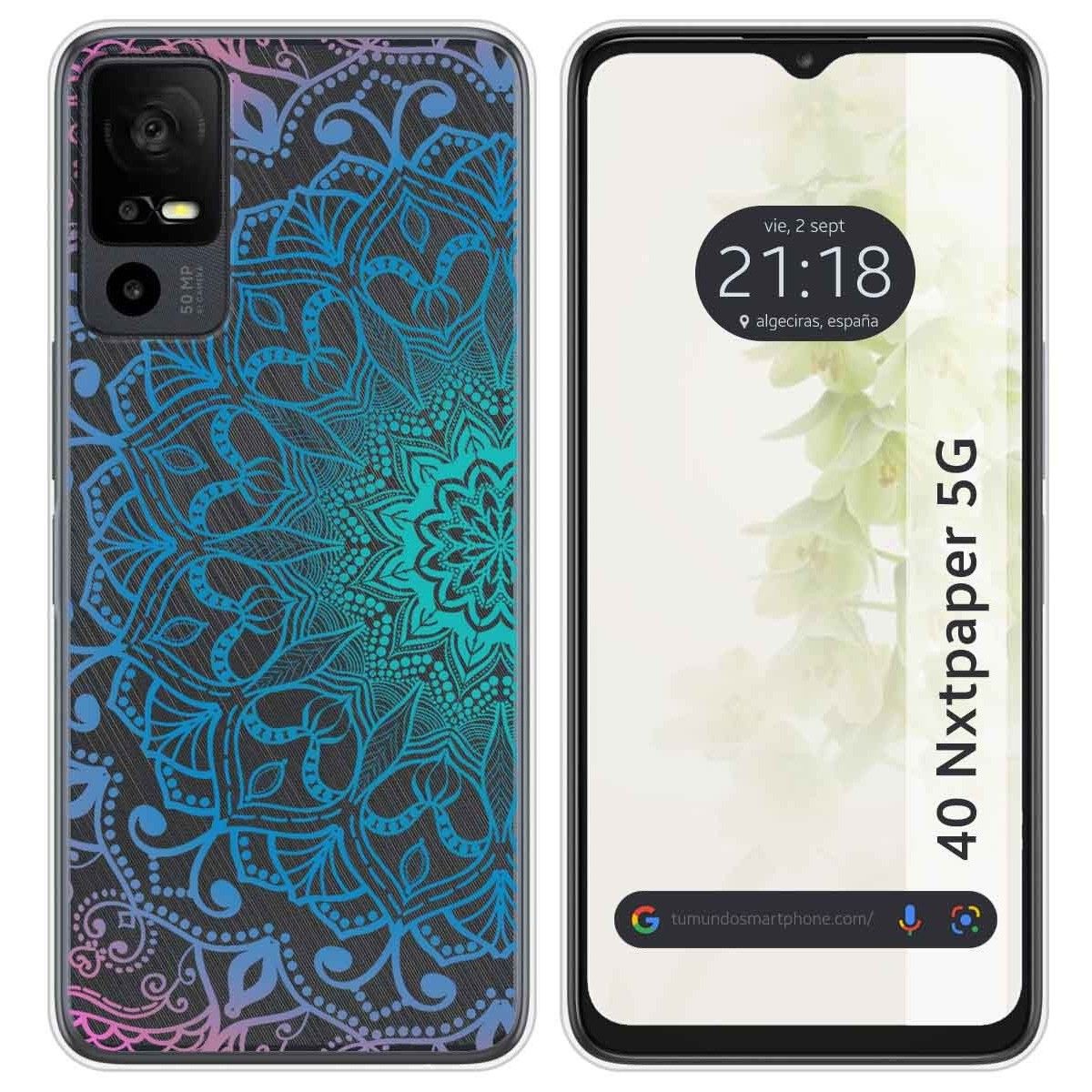 Funda Silicona Transparente para TCL 40 NXTPAPER 5G diseño Mandala Dibujos