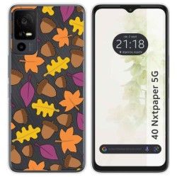 Funda Silicona Transparente para TCL 40 NXTPAPER 5G diseño Otoño Dibujos